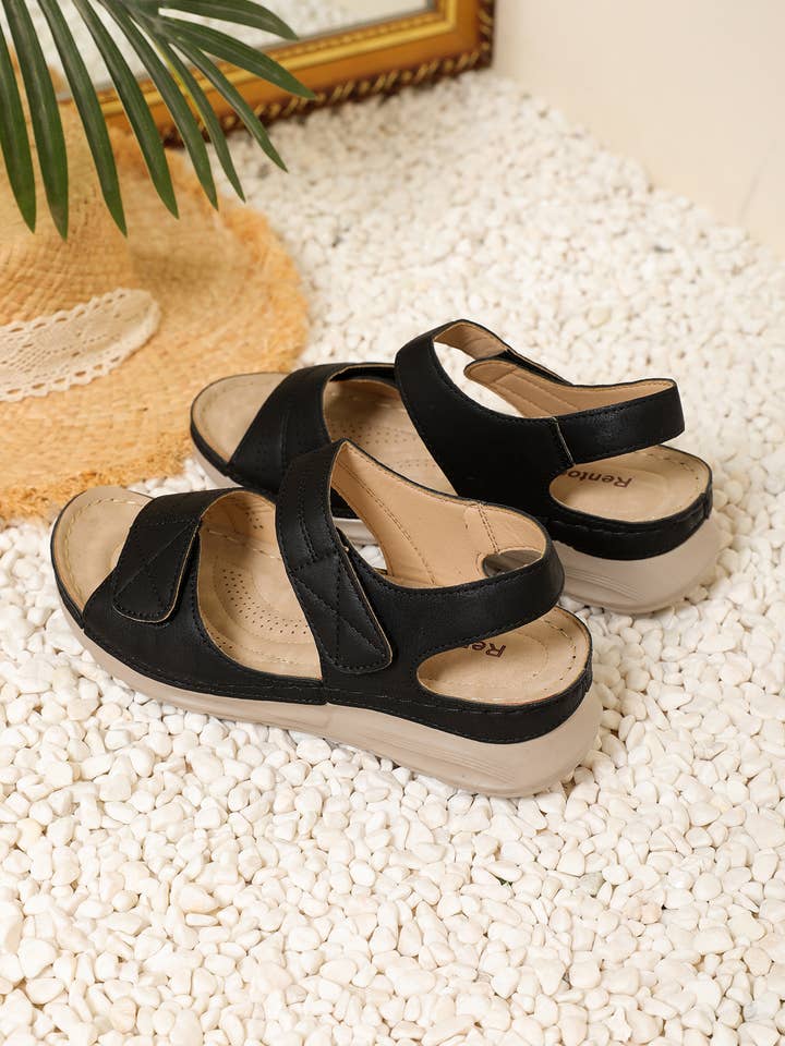 Rentoes – wholesale Sandals – Women's – Women's Comfort Flat Sandals with Velcro Straps JS698-312