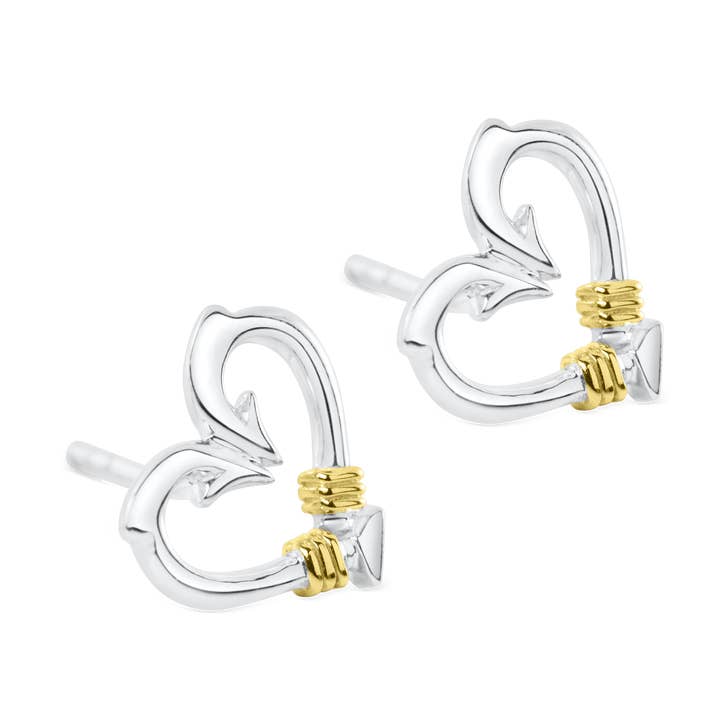 Hook Heart Ohrstecker für den Großhandel von Nau-T-Girl Jewelry