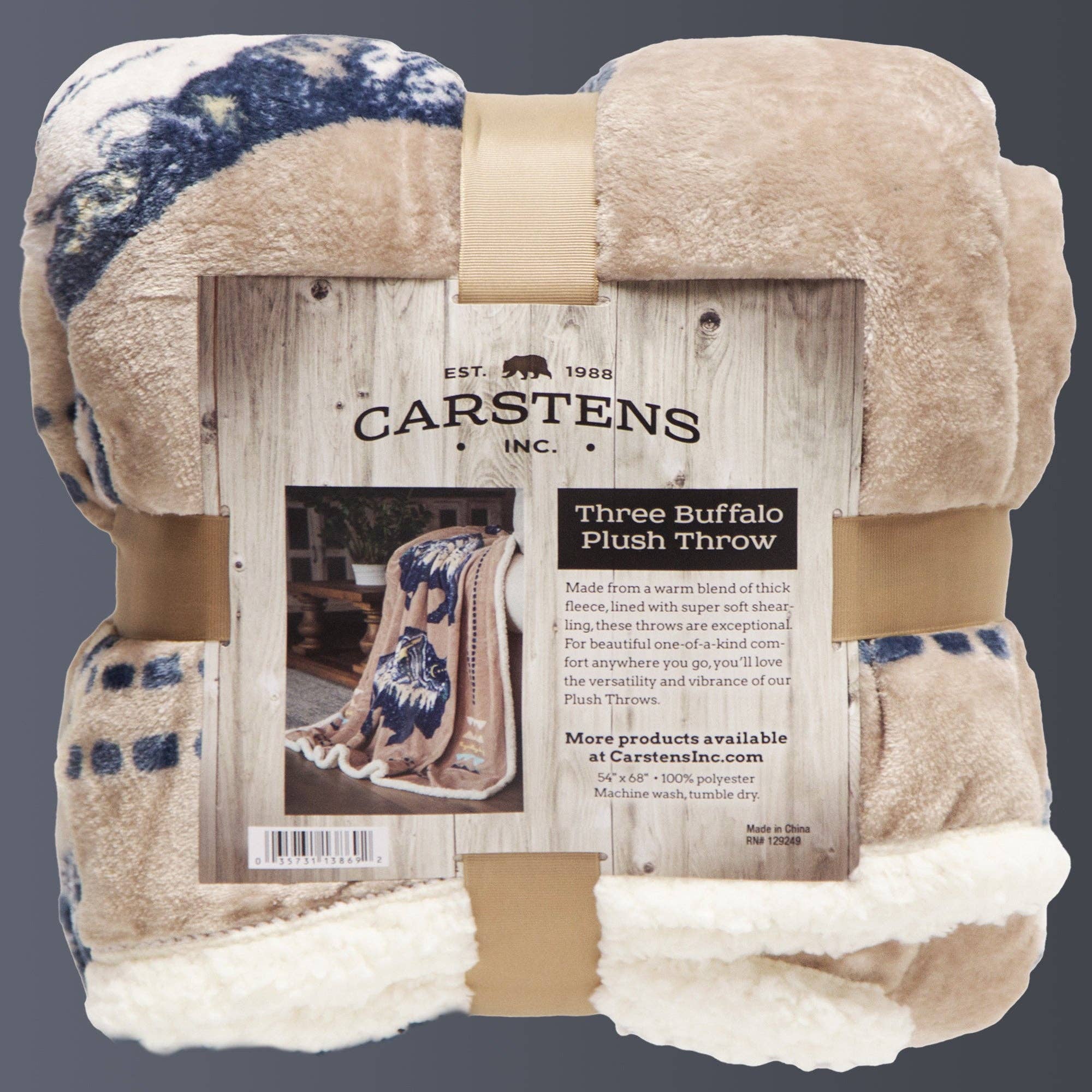 Carstens, Inc. - Wholesale Throw Blanket - Three Buffalo Plush Sherpa Throw4