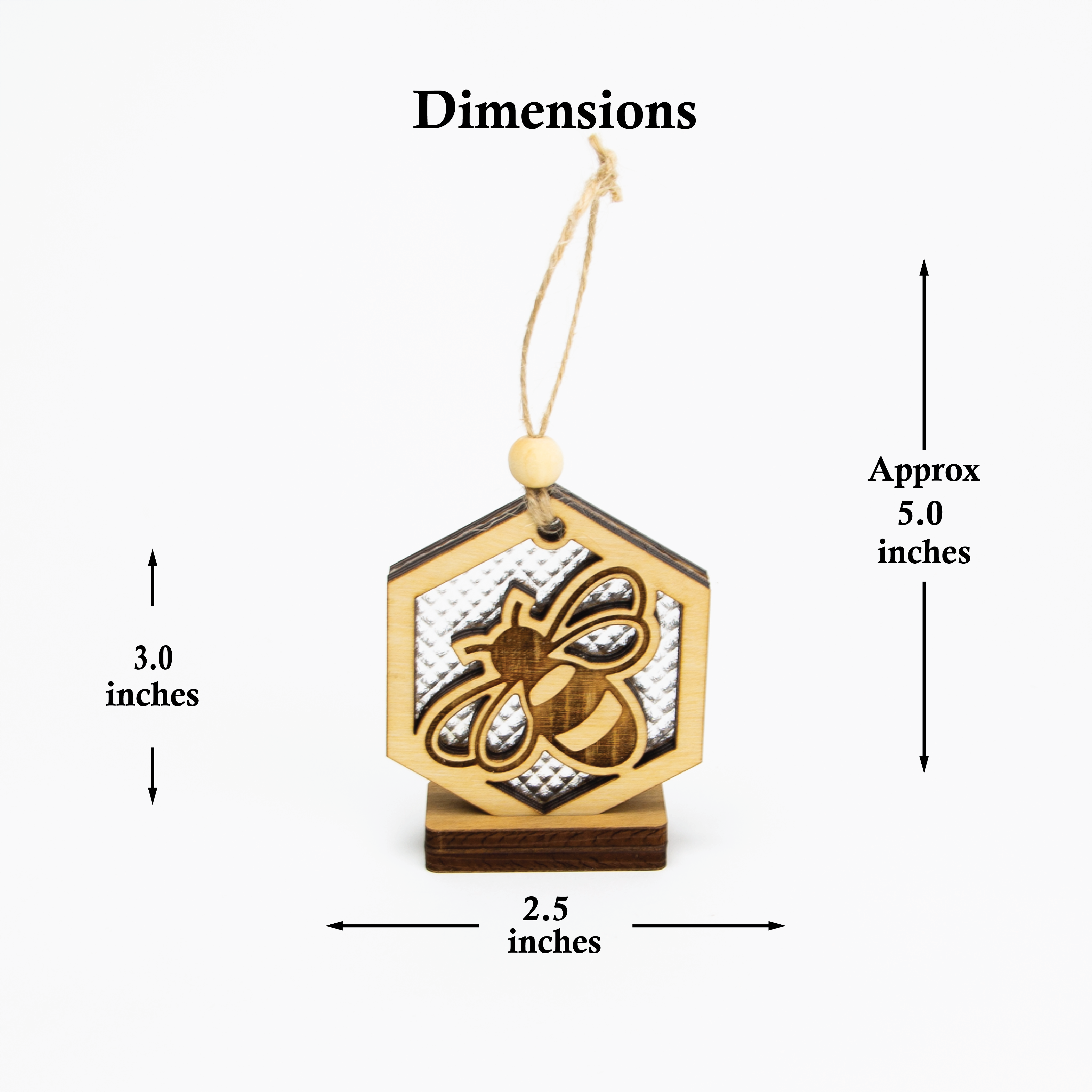 Beyond The Kerf - Wholesale Ornament - Honey Bee Ornament1