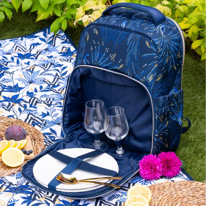 Sara Miller 2 Person Insulated Back Pack with Contents Navy for wholesale by Navigate Ltd