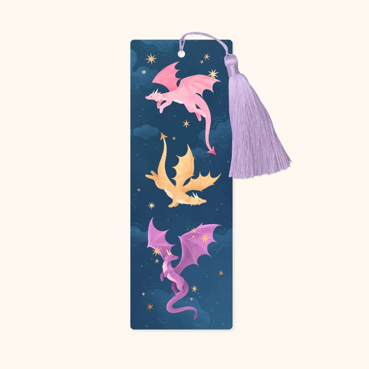 Dragon Bookmark, Fantasy Bookmark with Tassel for wholesale by Hopscotch Paper Co.