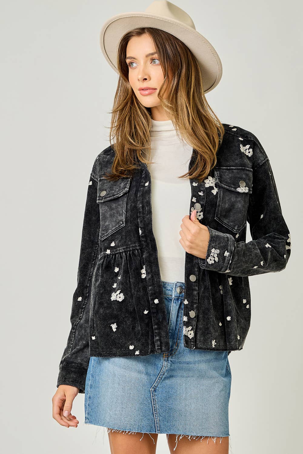 Mystree - Wholesale Jacket - Women's - 61174 Washed Terry Mix Peplum Jacket9