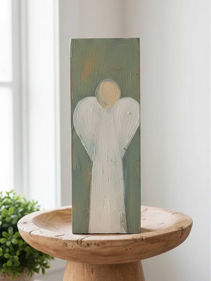 Angel Wood Block for wholesale by Loftin Design Co