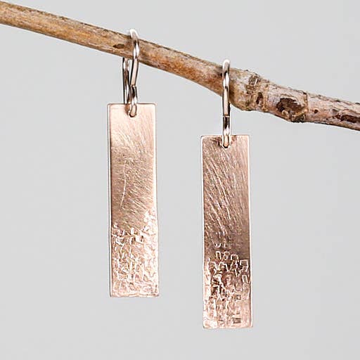 E129 - Hammered Bar on French Wire Earring for wholesale by Blueberry Jewelry