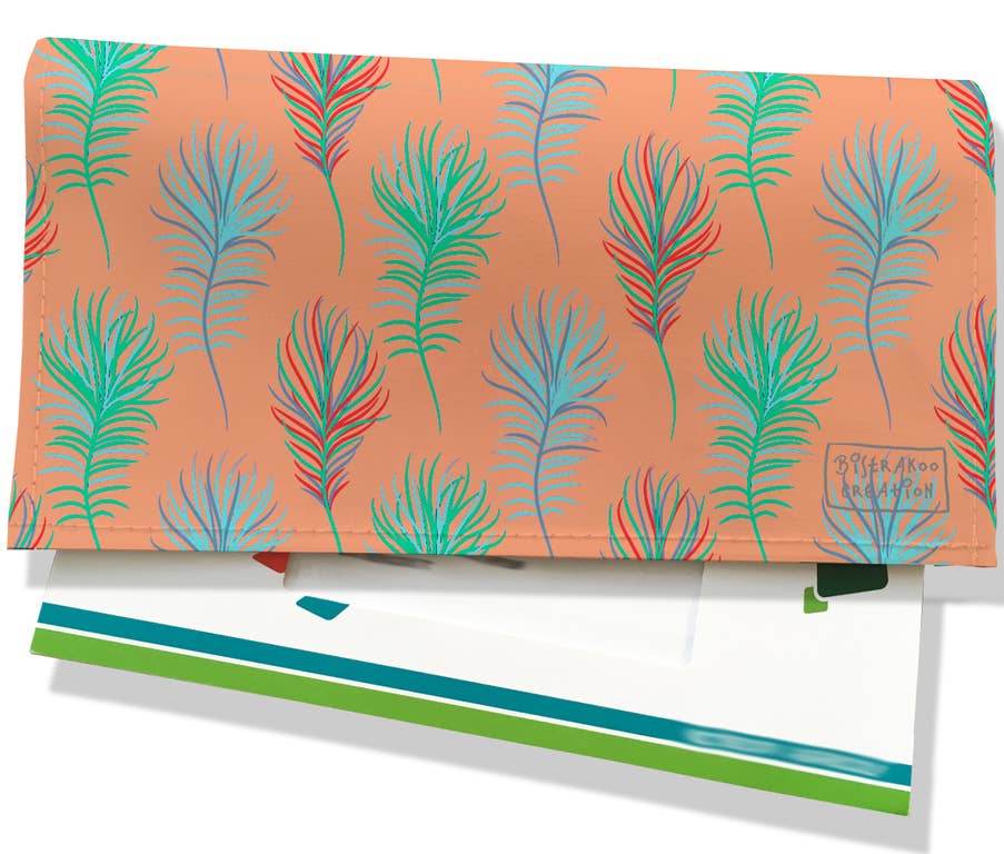 BISTRAKOO - Wholesale Coin Purse - Women's - Orange Wild Herbs checkbook holder0