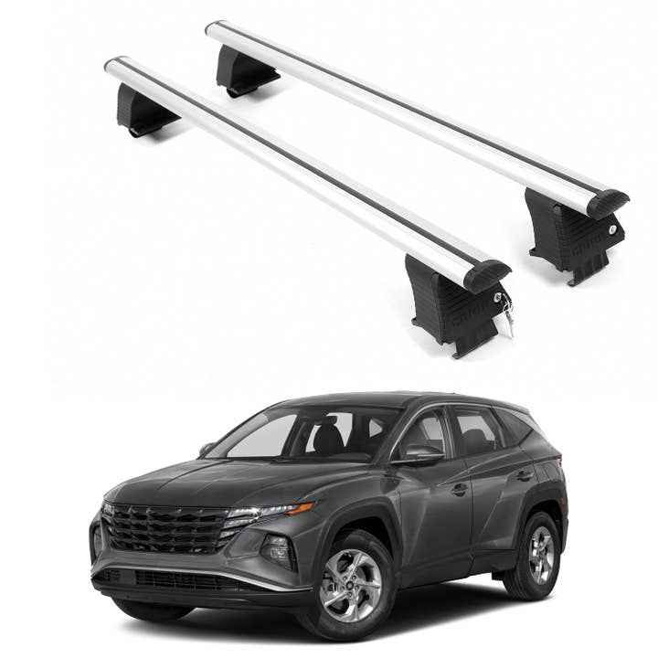 ERKUL Roof Rack Crossbars For HYUNDAI TUCSON 2022-2026 Naked Roof Aluminum Silver for wholesale by Erkul Auto USA
