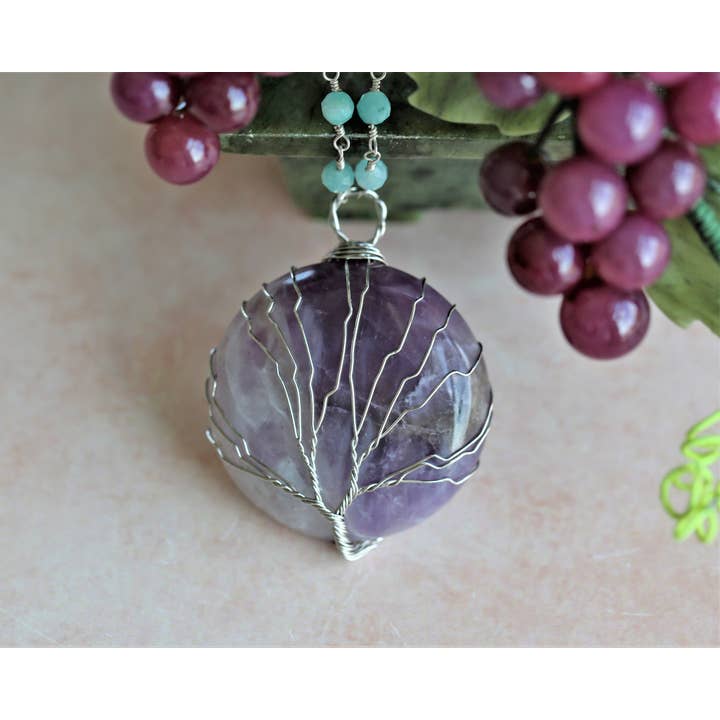 IST Jewelry - Wholesale Pendant/Charm Necklace - Amethyst Tree of Life Pendant Necklace