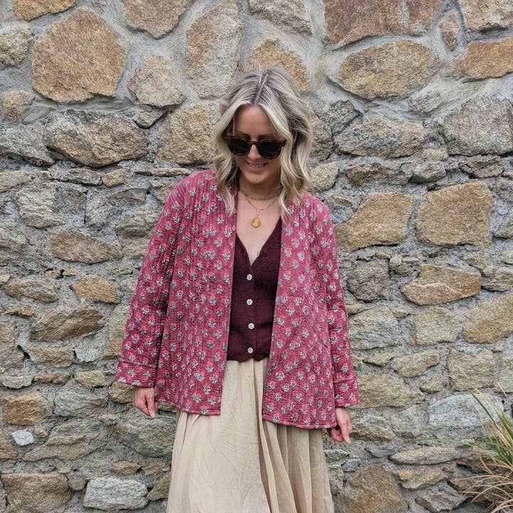 Lory Pink Quilted Jacket for wholesale by LNH EDIT