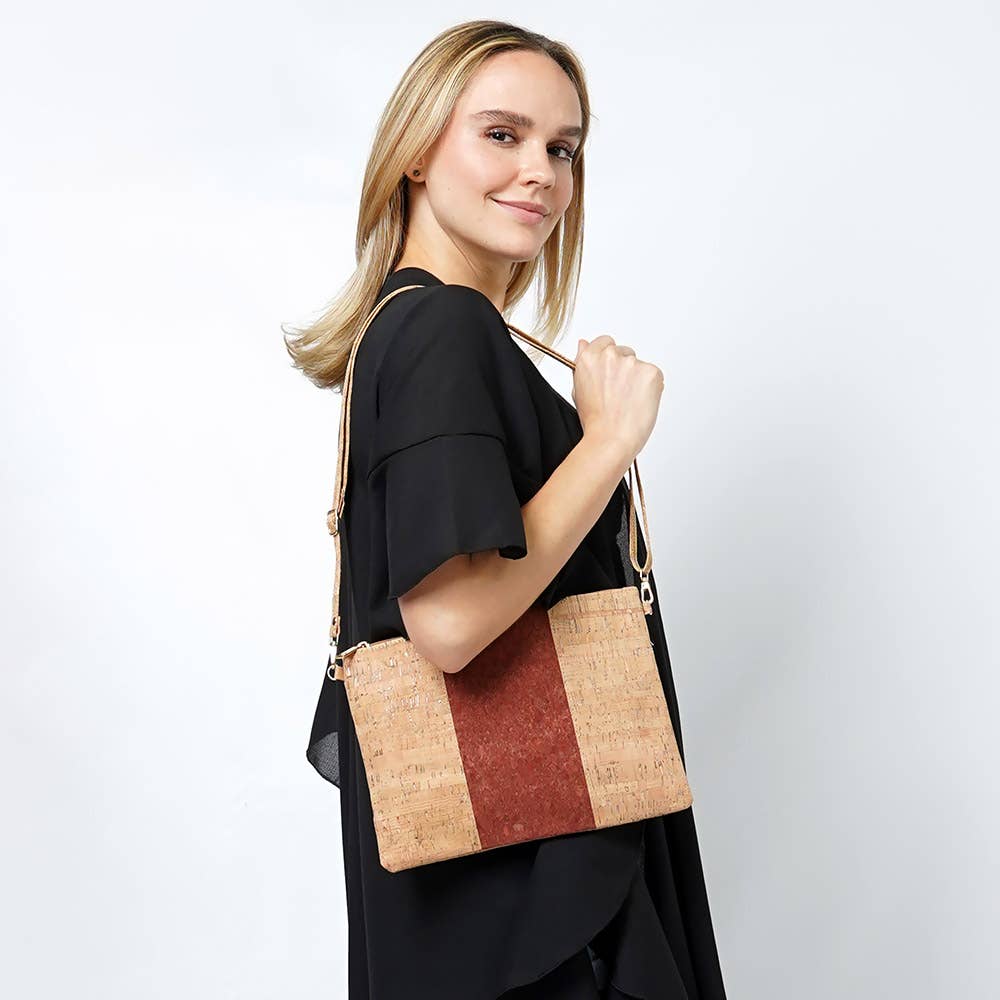 Sensibling Corp. - Wholesale Crossbodytas - Dames - Schoudertas van kurk met kleurvlakken1