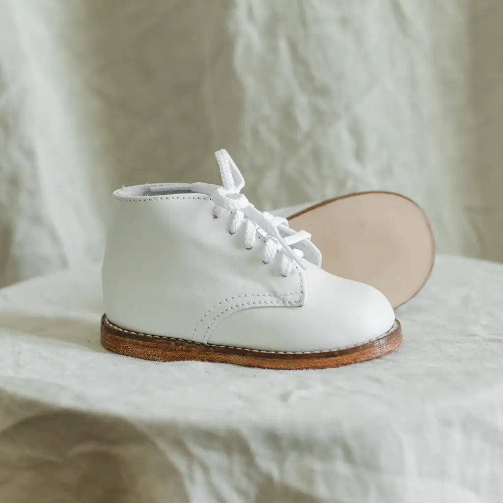 Zimmerman Shoes - Wholesale Crib Shoes - Baby - Henry First Walker - White (Leather Sole)