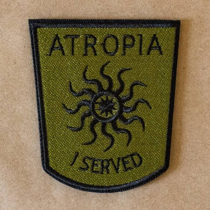 Atropia Moralpatch | Kardborre Militärpatch | Broderad för wholesale av Doctor Scribble