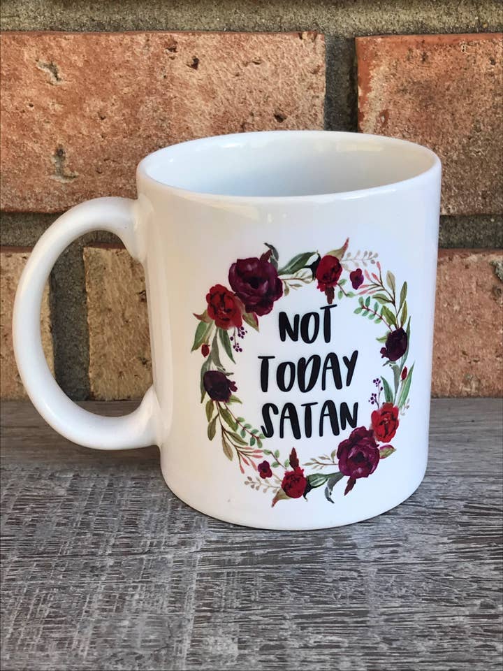 Mug Satan Pas aujourd'hui pour la vente par Andi’s Shoppe