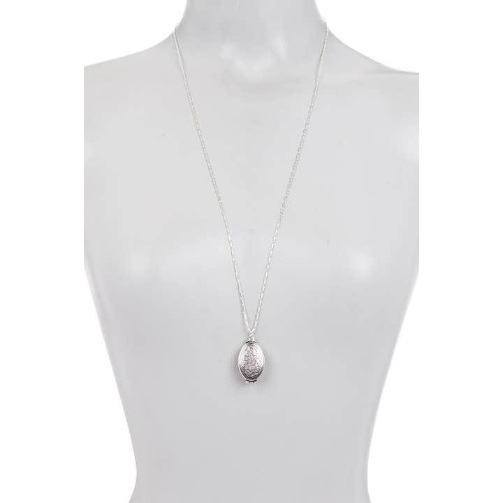 Zoey Simmons - Vendita all'ingrosso Collane con medaglione - Collana con ciondolo medaglione con cornice argentata - SF4