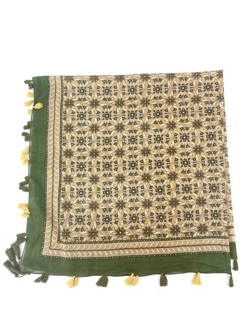 Maison Unik Accessoires - Wholesale Sjaal - Dames - 100% katoenen vierkante sjaal - 90 x 90 cm2
