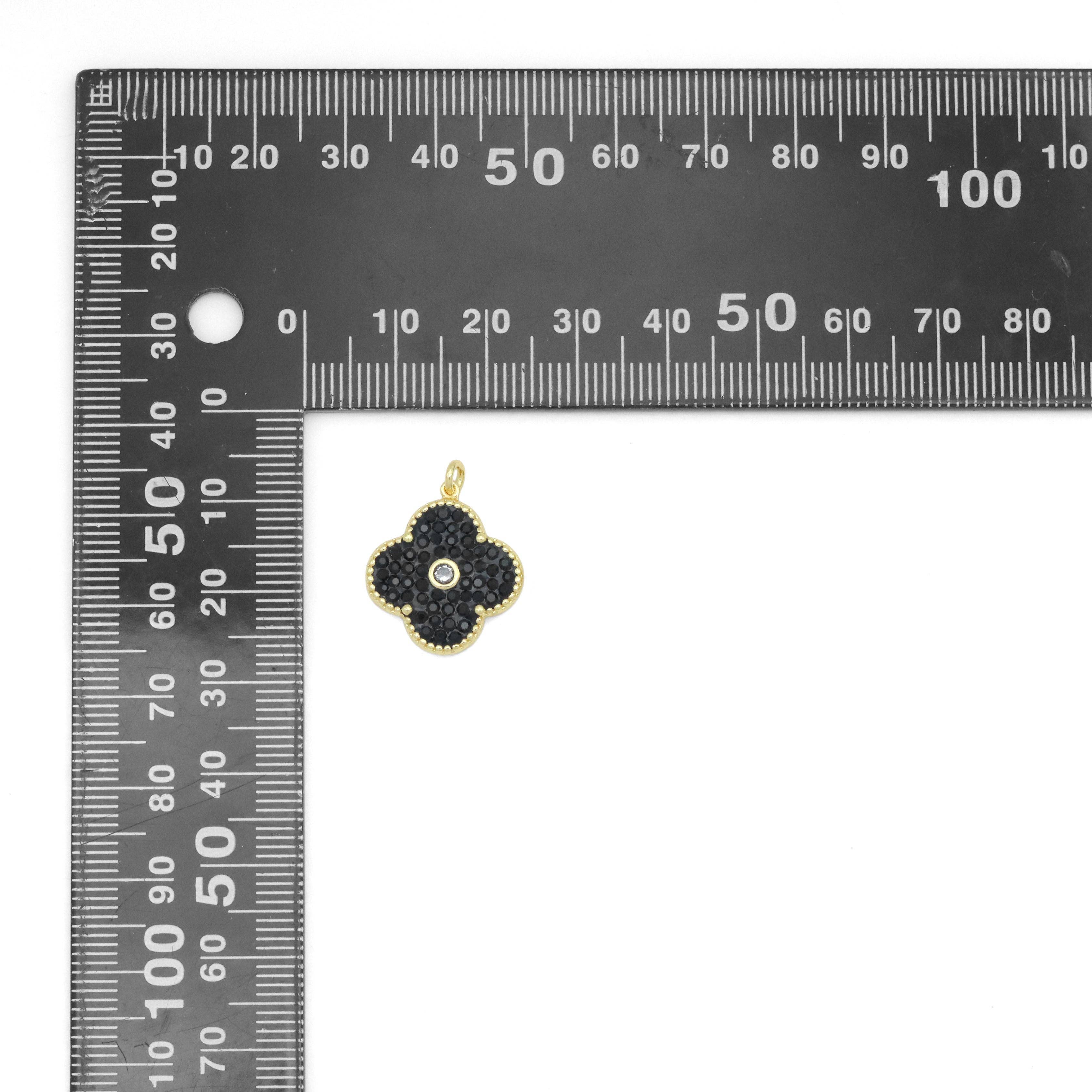 BestBeads&Beyond - Wholesale Individual Charm/Pendant - White Black Flower Charm Pendant, Sku#FH2343