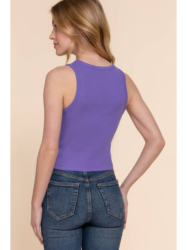 Active Basic | Active USA - Venta al por mayor Camiseta sin mangas - Mujer - Top sin mangas de punto acanalado de algodón y spandex con cuello redondo32