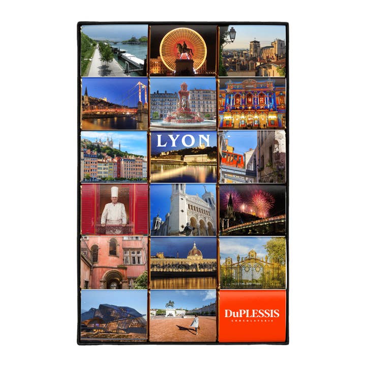 Coffret "Lyon" - Chocolat Noir 72% pour la vente par Chocolaterie DuPLESSIS