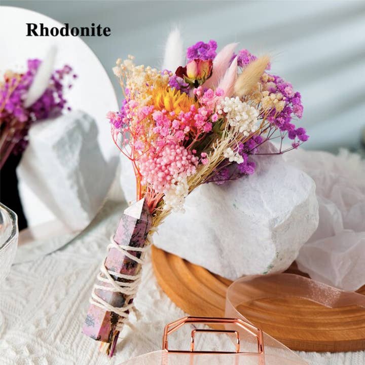 Crystolver (We Cover All Import Fees) - Vente Accessoire de méditation - Bouquet de fleurs de baguette en cristal5
