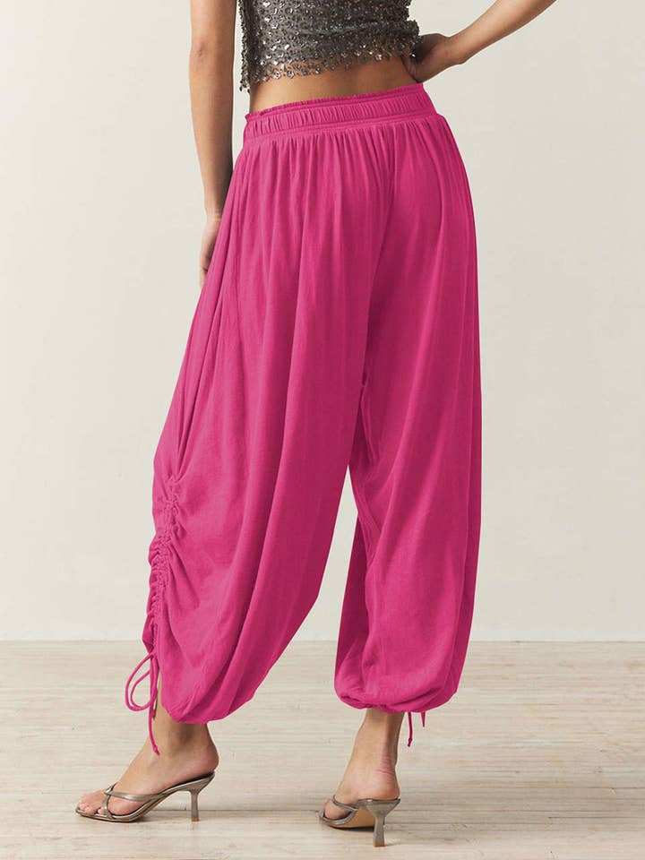 Rosa Clothing - Wholesale Pants - Women's - Stylish Casual Drawstring Lace-Up Bloomers2