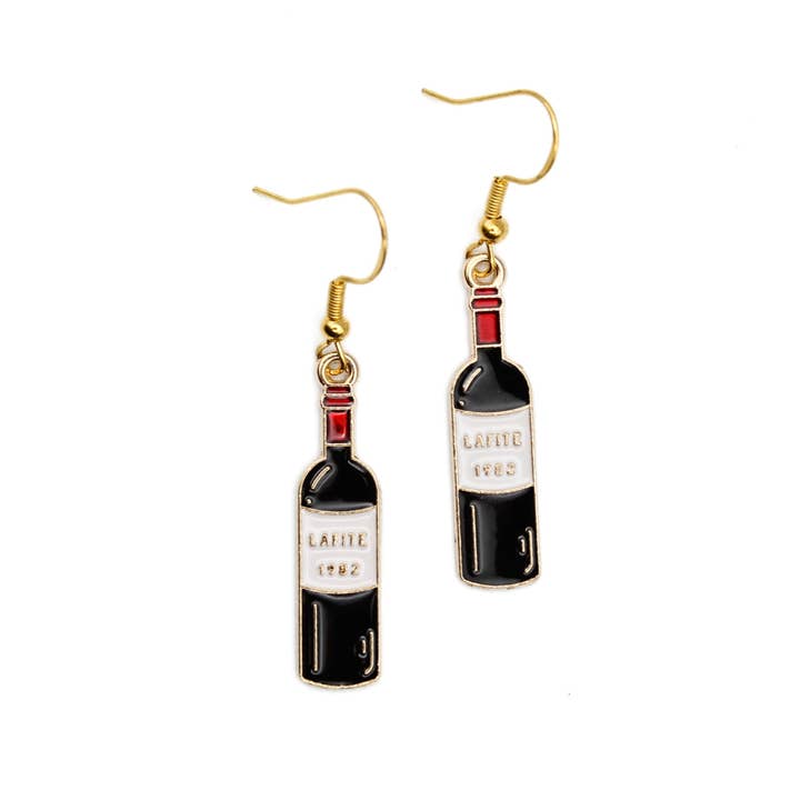 Orecchini con bottiglia di vino per la vendita all'ingrosso da parte di Born to Roam Trading Post