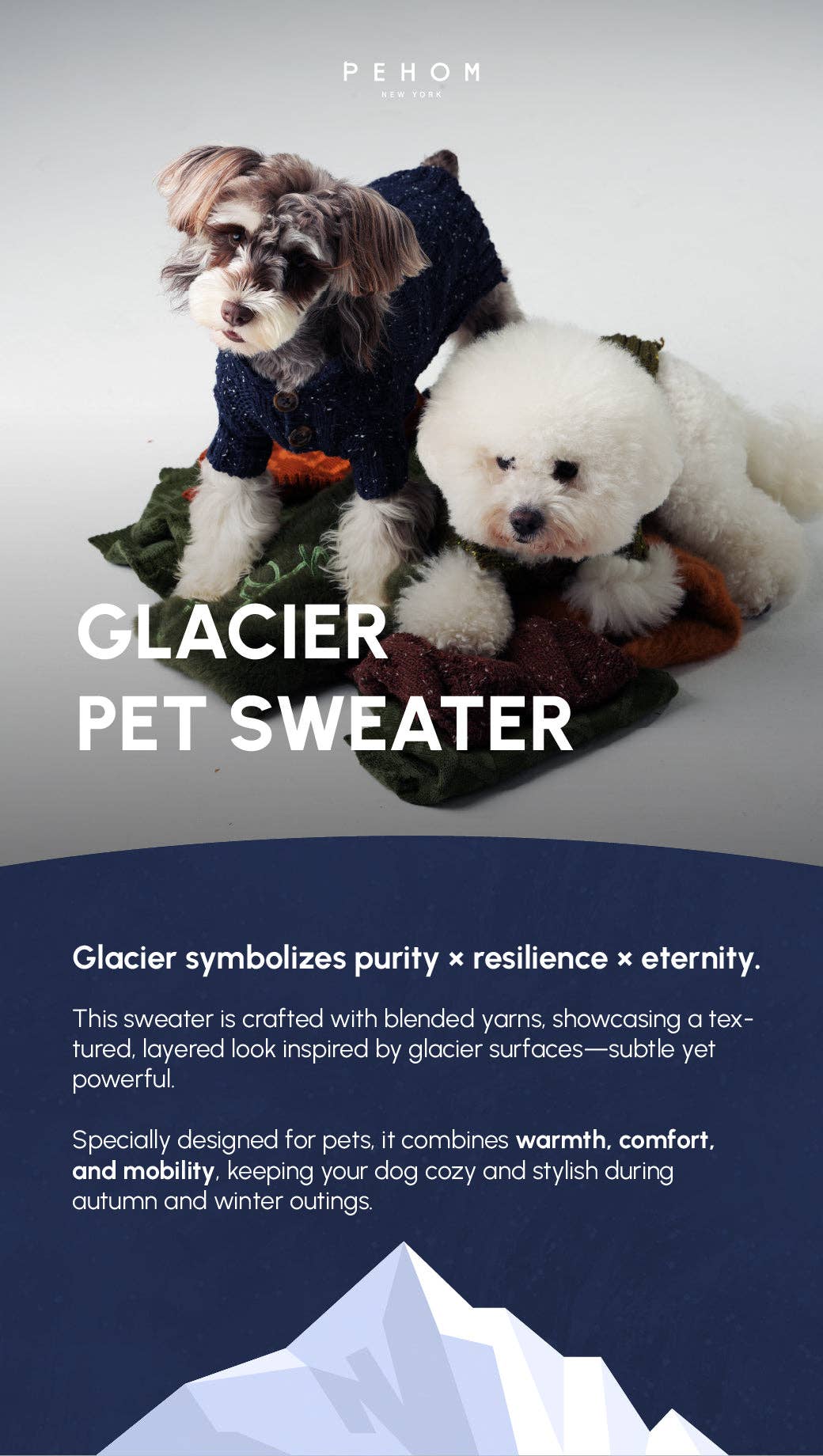 PEHOM - Wholesale Pet Sweater - Dog - GLACIER PET SWEATER - NAVY10