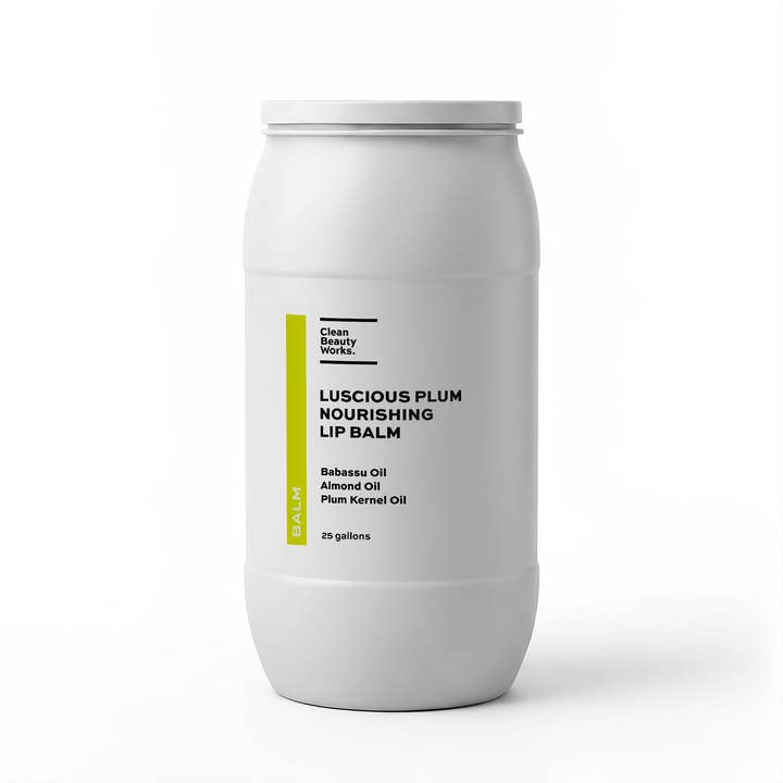 Luscious Plum Nourishing Lip Balm, Babassu, Almond & Cocoa for wholesale by Clean Beauty Works.