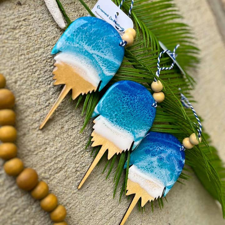 NMinnick Designs - Wholesale Ornament - Horseshoe Crab Ocean Resin Ornament4