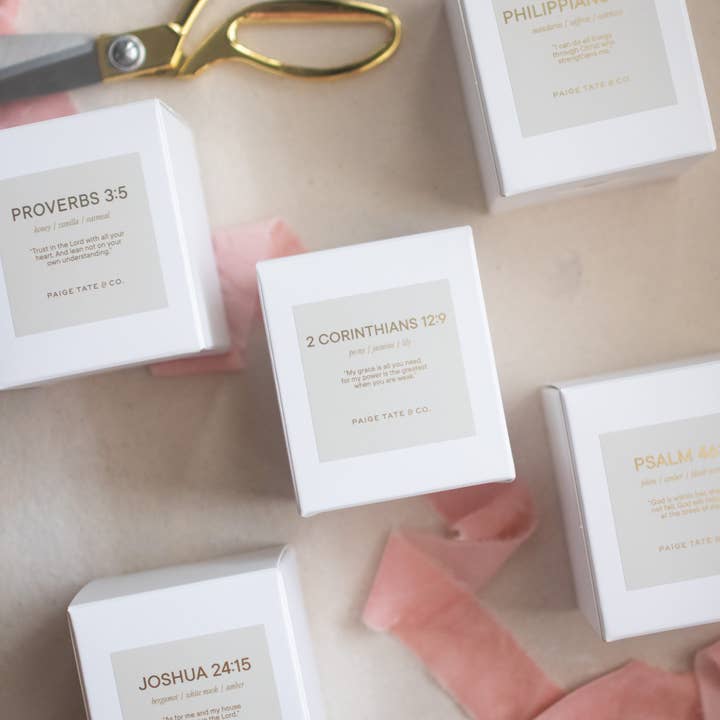 Paige Tate Christian Gifts - Wholesale Jar/Filled Candle - Scripture Candle: Proverbs 3:5