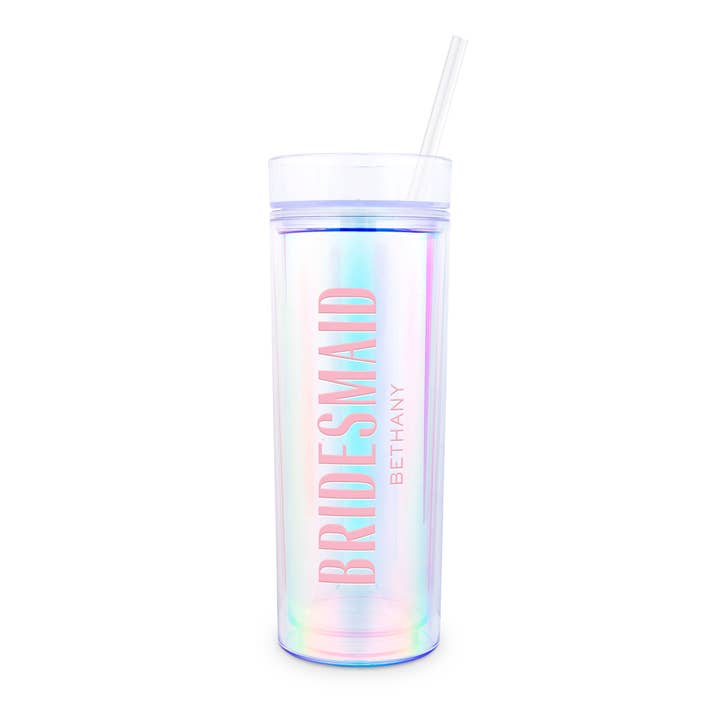 Geïsoleerde plastic drinkbeker van 17 oz - Modern bruidsmeisje voor wholesale door Weddingstar Inc.