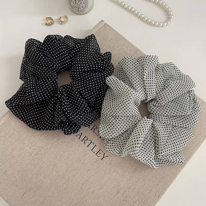RETRO POLKA DOTS HAIR SCRUNCHIES_CWAHA2823 for wholesale by ACCITY