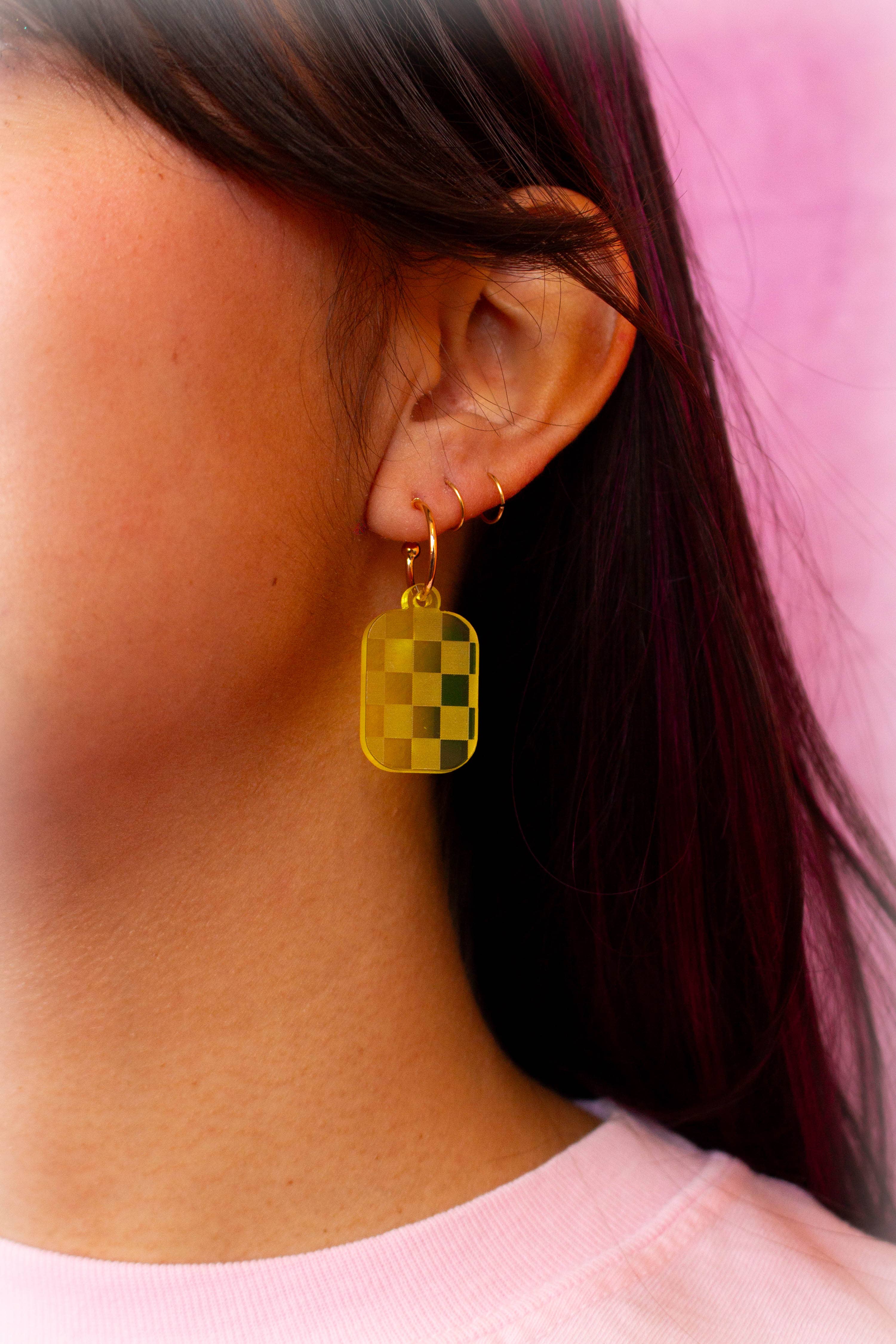 Sunshine Studio - Wholesale Dangle Earrings - Checkered Charm Simple Colorful Earrings7