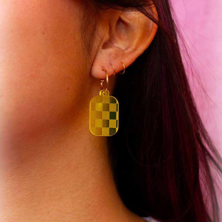 Sunshine Studio - Wholesale Dangle Earrings - Checkered Charm Simple Colorful Earrings7