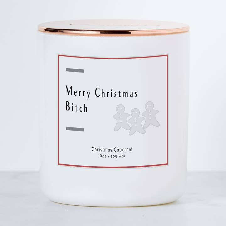 Calm Down Caren - Venta al por mayor Velas en tarros - Merry Christmas Perra - Vela de soja perfumada0