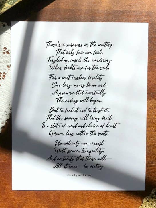 INHALE Poem Print | 5x7" or 8x10" for wholesale by Hamrick Avenue