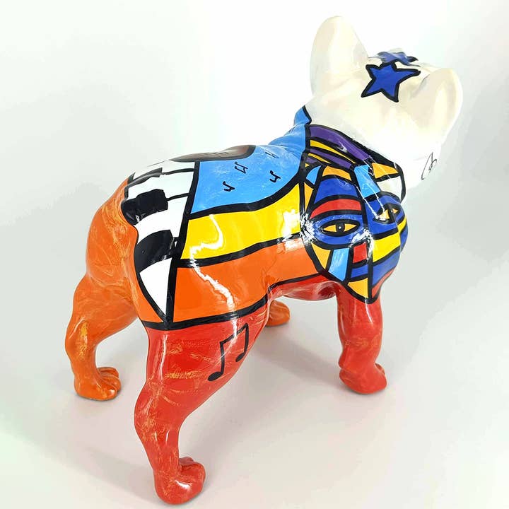JULIARTE - Wholesale Decorative Figurine - FRENCH BULLDOG PICASSO PIANO - Handpainted Art Figurine