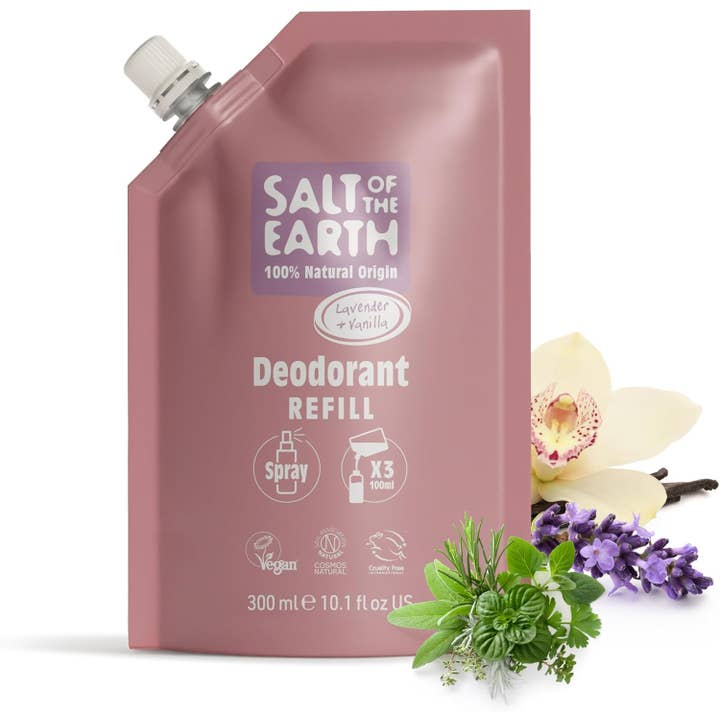 Salt of the Earth Deo Spray Refill Lavender & Vanilla 300ml for wholesale by mOrganics Beauty