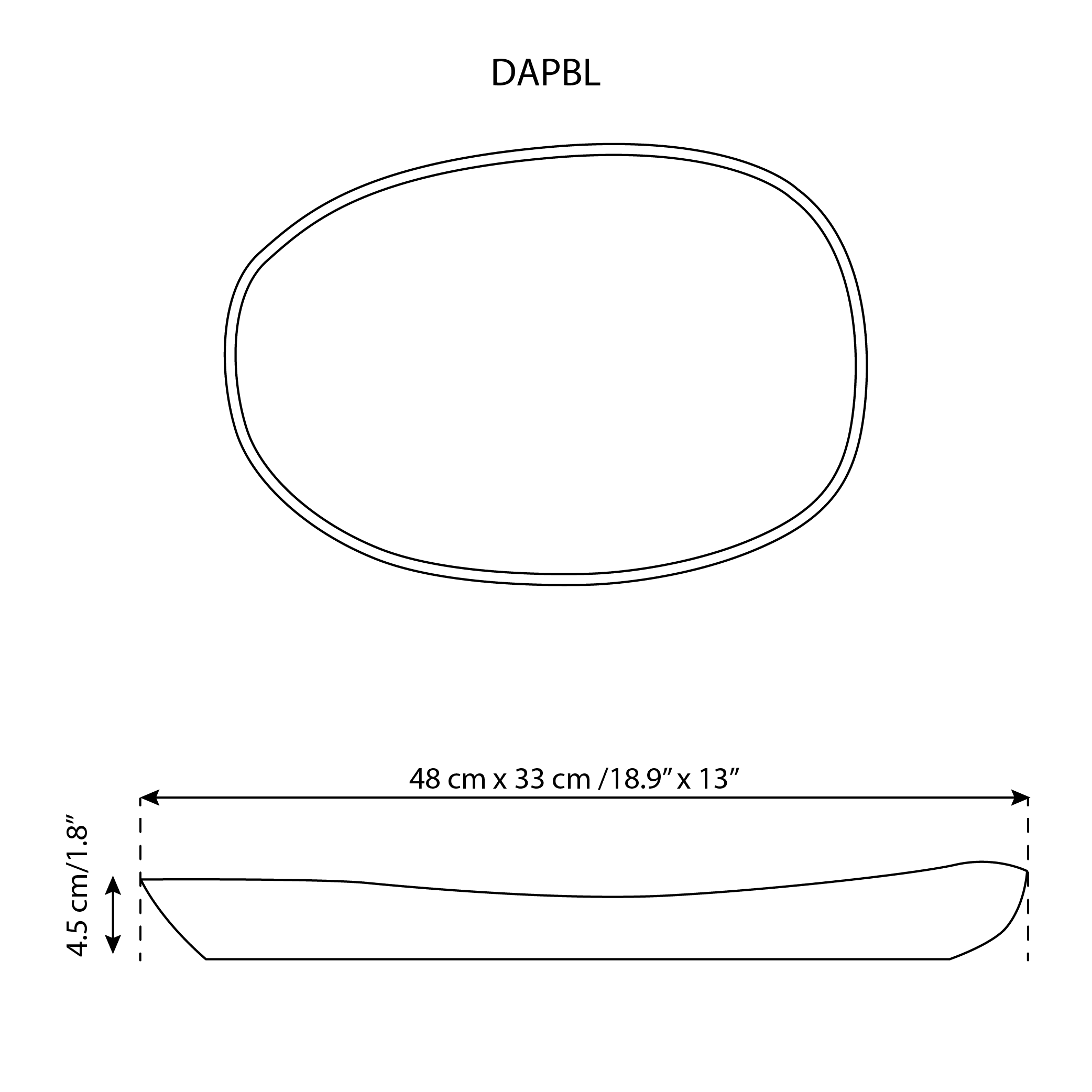 GHARYAN Stoneware & Olive Wood Tableware | USA - Wholesale Serving Plate - Handmade Stoneware Serving Platter - Long | Dadasi9