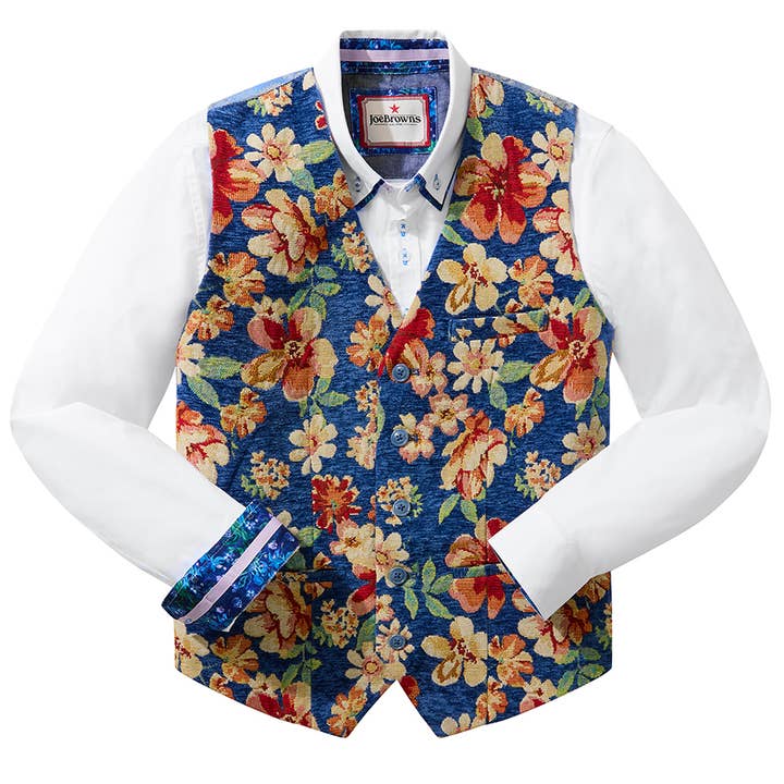 Jacquard Bloemen Gilet voor wholesale door Joe Browns
