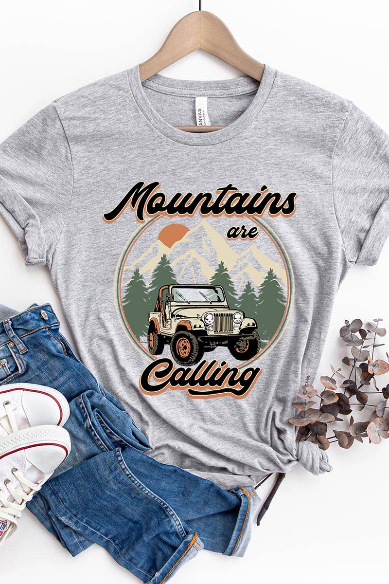 COLORBEAR - Wholesale T-Shirt (Graphic) - Unisex - MOUNTAINS ARE CALLING UNISEX SHORT SLEEVE2