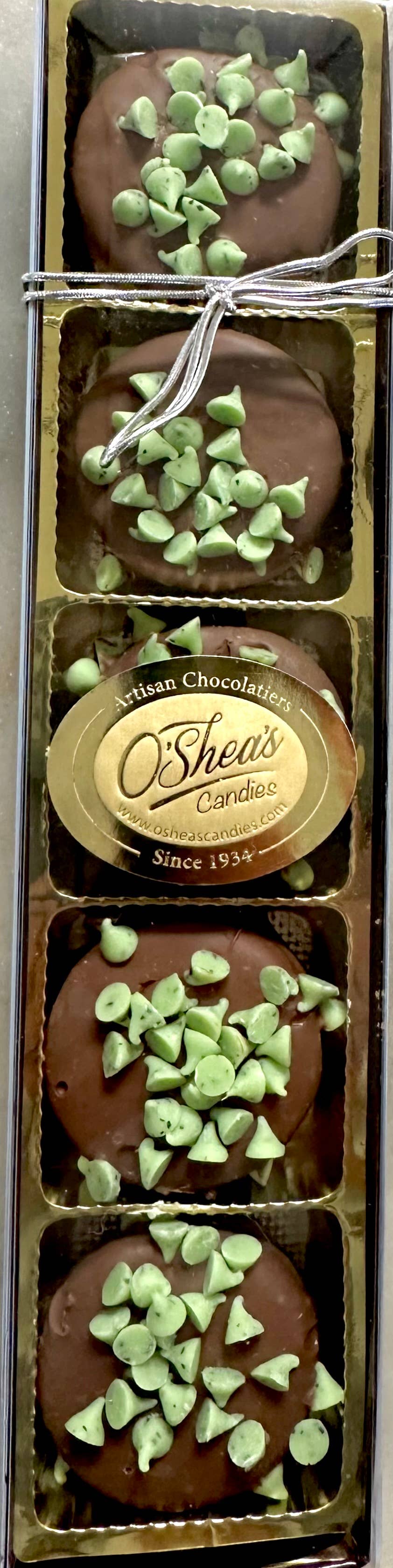 O'Shea's Candies Sweet Shop - Wholesale Chocolate Covered Sweets - 5 Pack O’Oreo “Mint w/ Milk Chocolate”  Premium Upscale Tray6