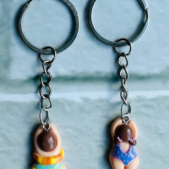 NEW Swimmers Swimming Resin Keyring 8 designs mermaid for wholesale by Jewells