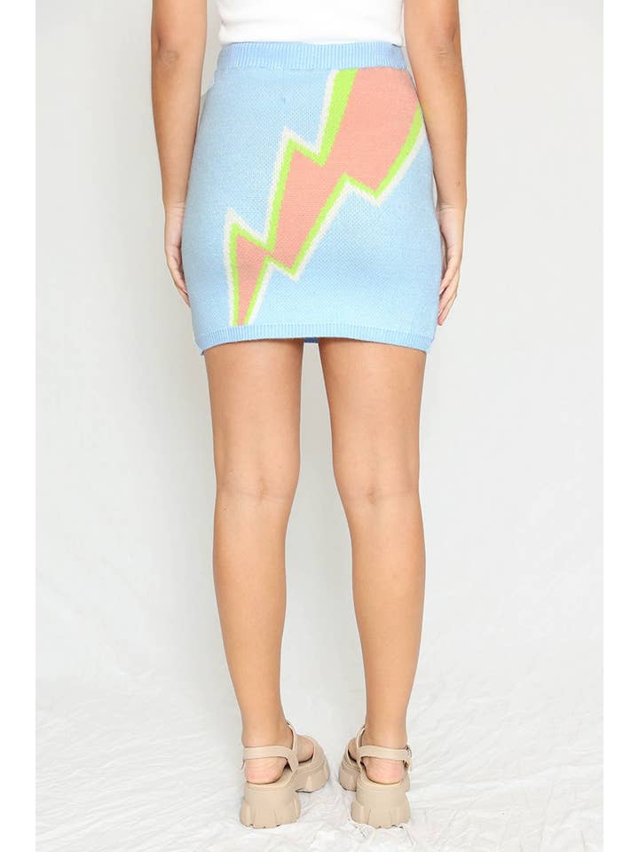 Blue Lightning Bolt Sweater Skirt for wholesale on Faire4