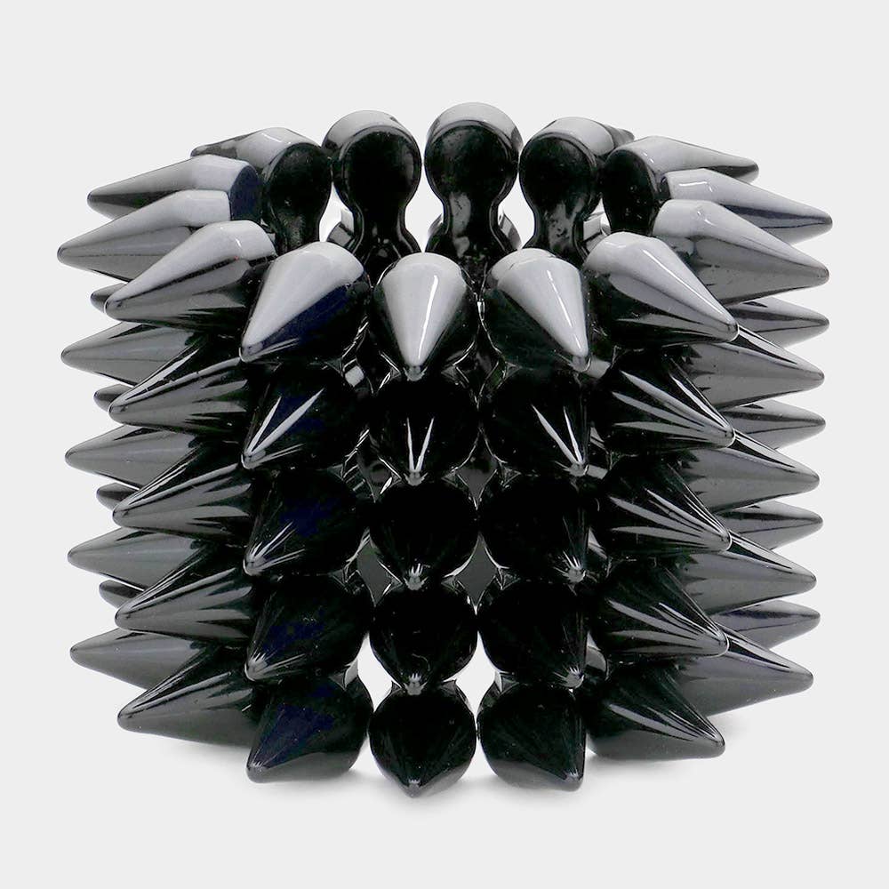 Sensibling Corp. - Wholesale Bangle Bracelet - 5 ROW SPIKE STUD STRETCHABLE BRACELET1