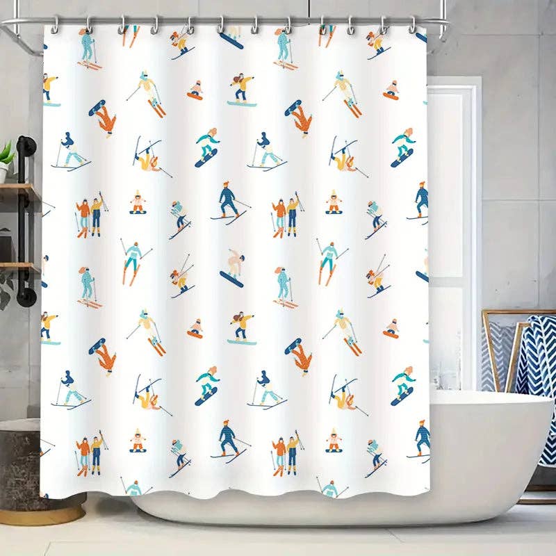 Kiyo Home - Wholesale Shower Curtain - Ski Shower Curtain0