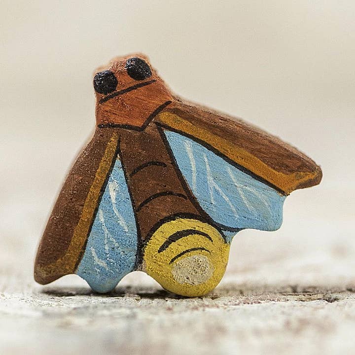 Wooden Lightning Bug Toy – Handcrafted Firefly Figurine for wholesale by Wooden Caterpillar Toys
