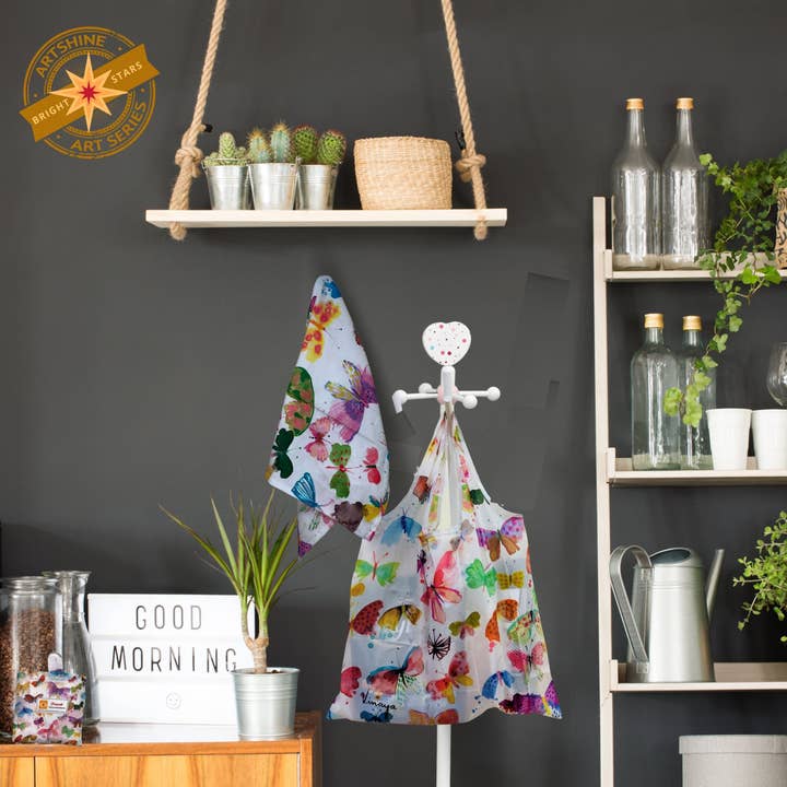 ArtSHINE - Wholesale Grocery/Shopping Bag - Eco Foldable - Butterfly Garden by Vinaya Muralidharan