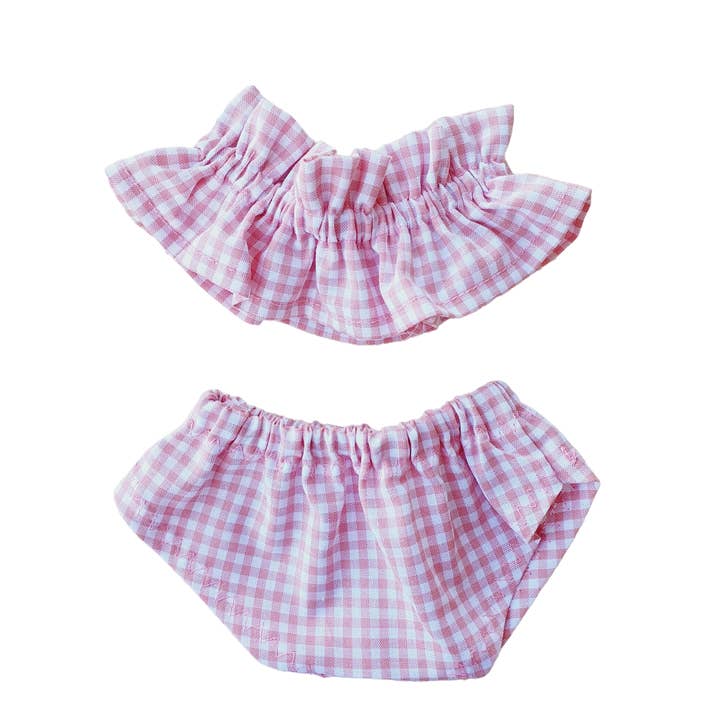 Vichy Pink Froufrou Swimsuit for wholesale by Maman Poule et Papa Coq