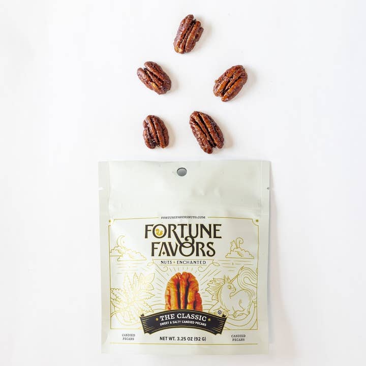3.25oz Fortune Favors The Classic Candied Pecans and other Purchase Wholesale shelled pecans. Free Returns & Net 60 Terms on Faire trending on Faire.