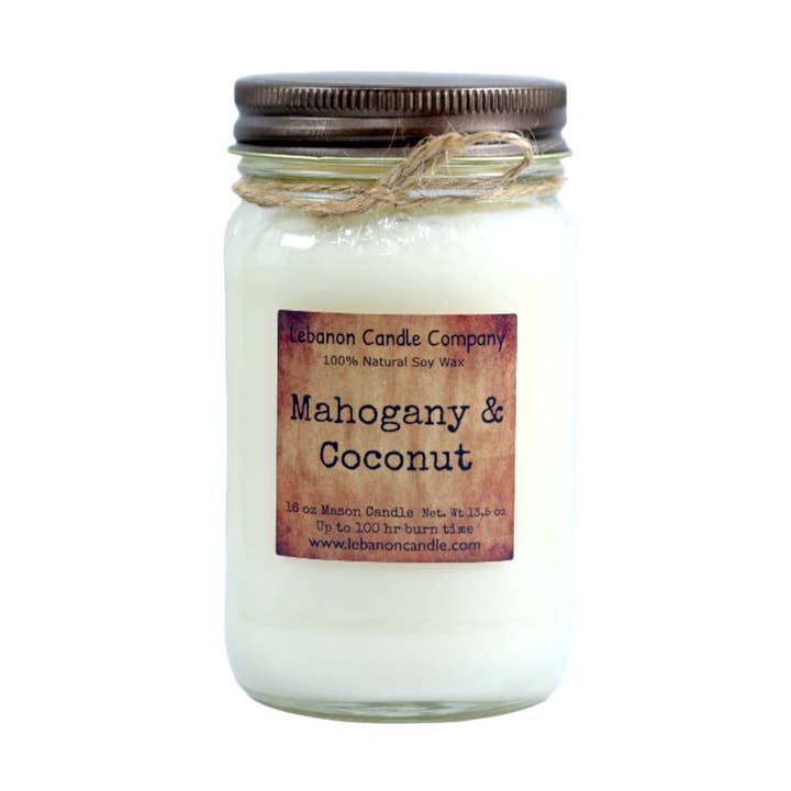 Mahogany & Coconut Candle for wholesale by Lebanon Candle Company